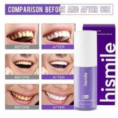 خمیر دندان سفید کننده و جرم گیر فوری های اسمایل مدل hismile v34 حجم 30 میلی لیتر